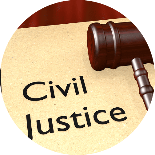 GettyImages-1347390404 Gavel on paper with "Civil Justice" text.